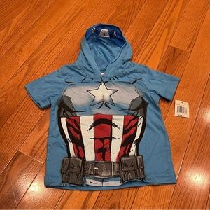 NWT Marvels Boys Kids Captain America Hoodie T-shirt Avengers Assemble Size 4
